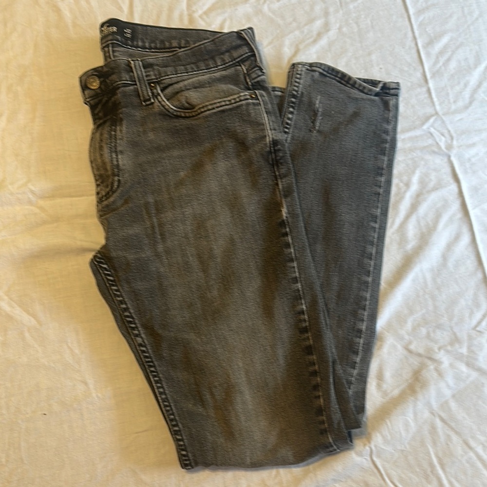 Hollister Women's Charcoal Straight Leg Jeans